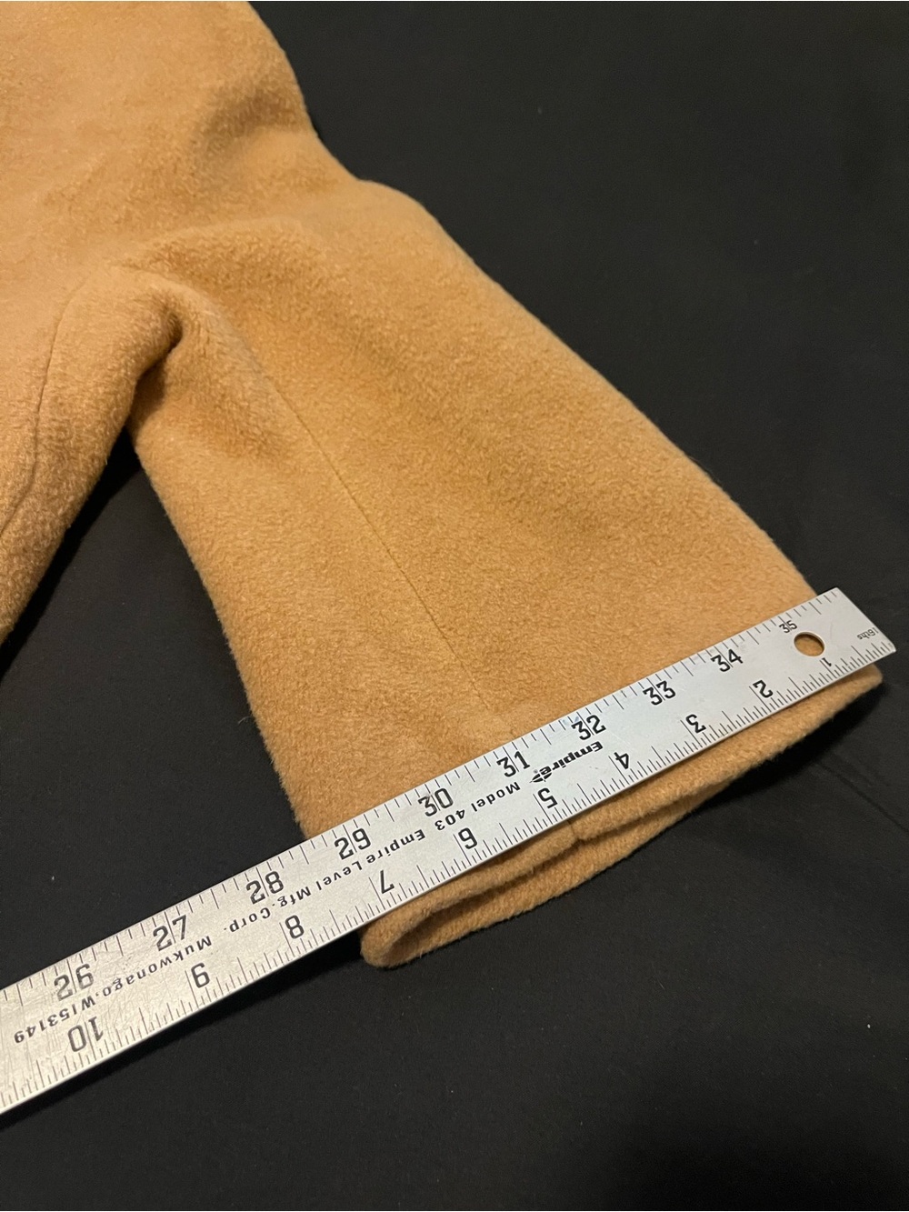 Classic Camel Pea Coat - Button Front Short Coat - Picture 8 of 12